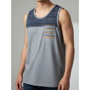 Kolby Black Blue and Gray Tank Top